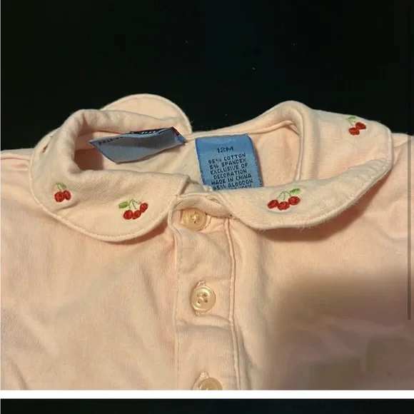 Vintage Koala Kids Onesie w/ Cherry Printed Peter Pan Collar II - Picture 2 of 3